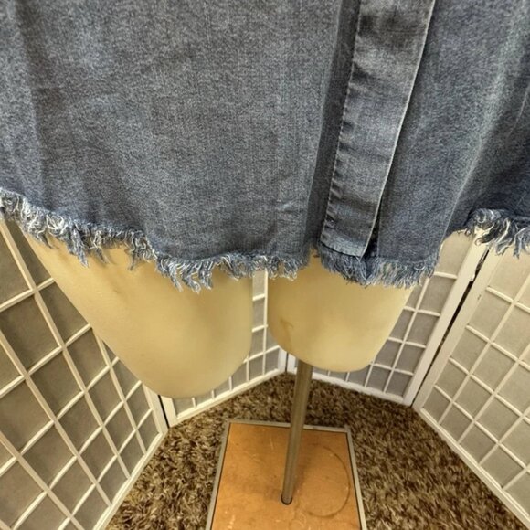 Heart velvet blouse, women,Jeans,size M,blue,Tencel,long sleeves,pockets, button - Picture 8 of 13